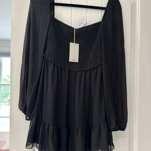 Wilfred Black Ruffled Mini Dress